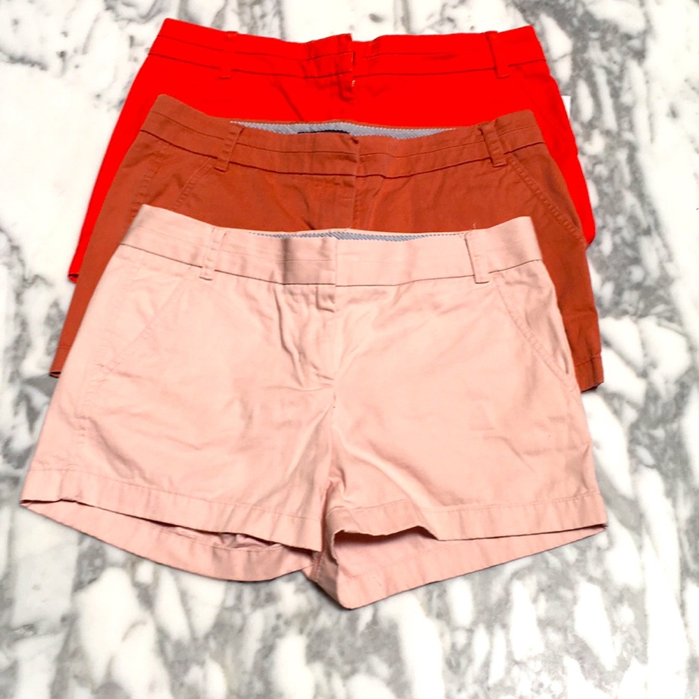 JCREW 3 Pair 4” Chino Shorts